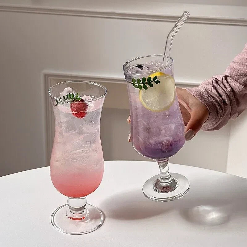 Instagram-famous Glass Cup, Transparent Glass Water Tumbler, Juice Glass, Aesthetically Pleasing, Cocktail Glass, Gift