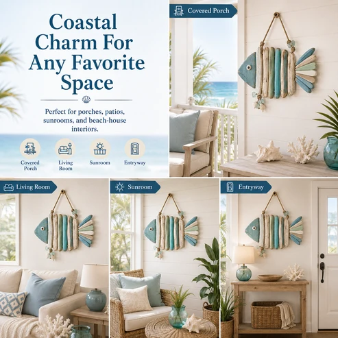 Lighted Coastal Fish Wall Decor