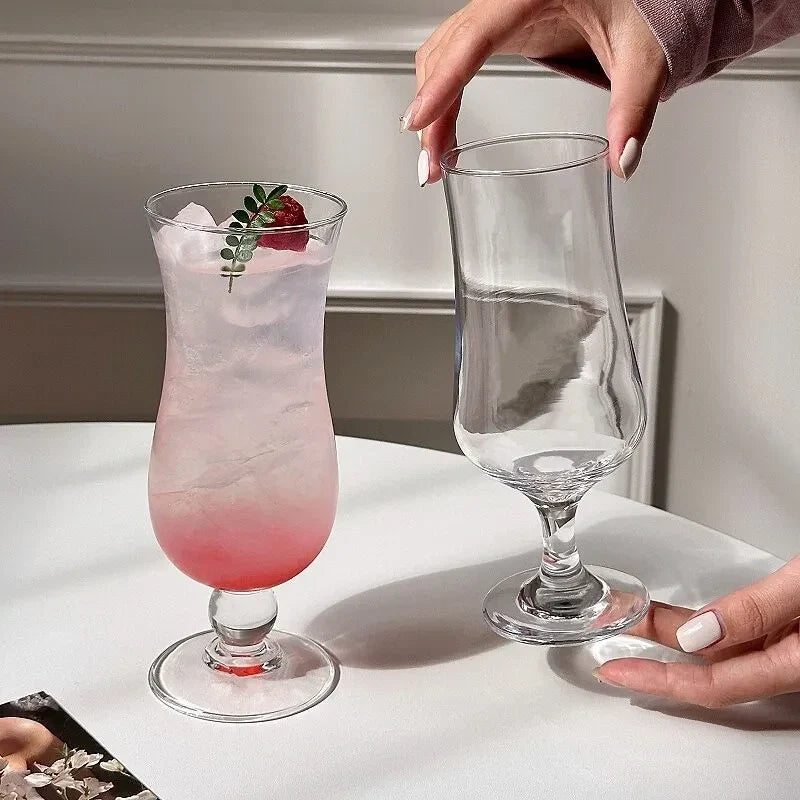 Instagram-famous Glass Cup, Transparent Glass Water Tumbler, Juice Glass, Aesthetically Pleasing, Cocktail Glass, Gift
